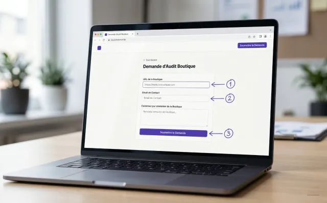 Capture du formulaire URL boutique sur agent-ecommerce.fr