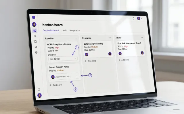 Board d'audit Linear avec colonnes à auditer, en analyse, à livrer